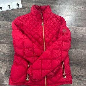 MICHAEL Michael Kors Red Quilted Puffer Jacket